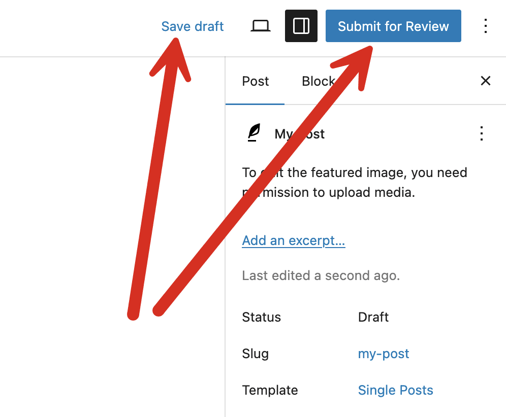 Contributor - Save Draft or Submit Review