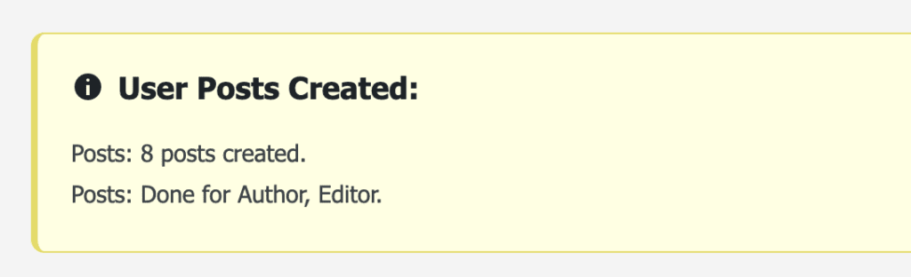 User Posts Confirmation