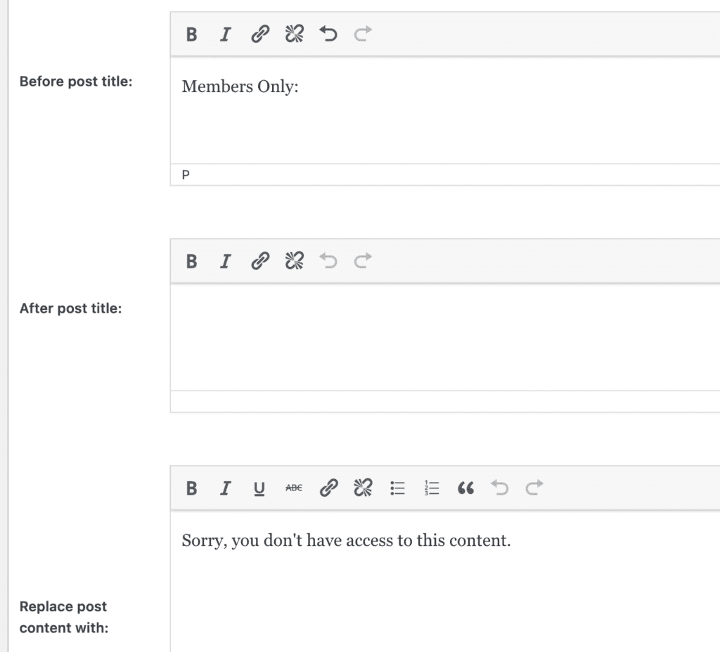 Content to add to posts
