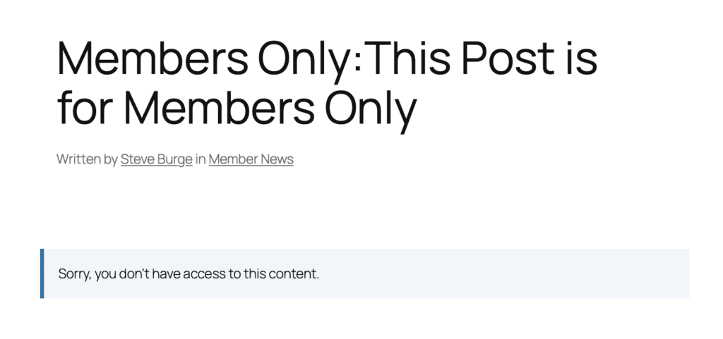 Members only content