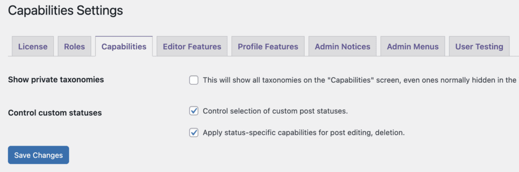 Control custom statuses