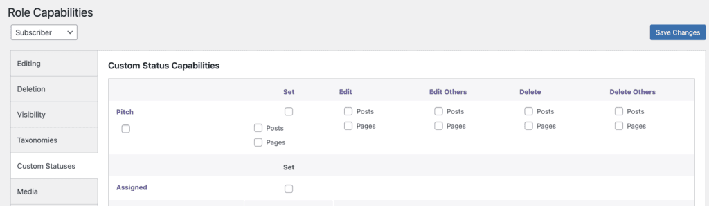 Custom Status Capabilities
