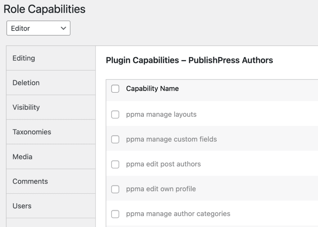 PublishPress Authors Capabilities