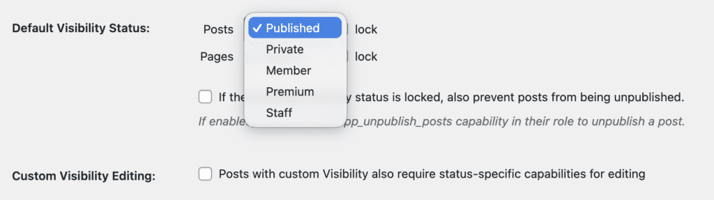 Choose a new default status