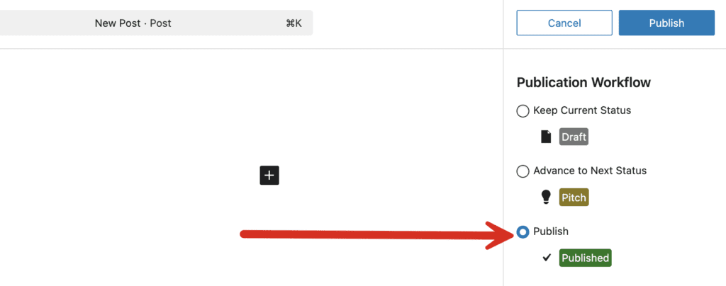 Default Visibility Status inside a post