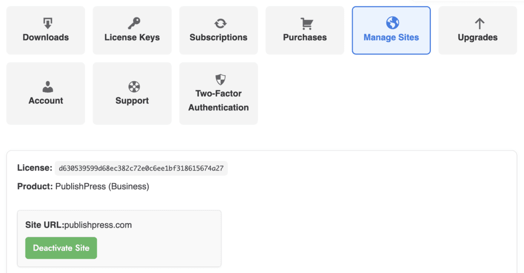 Deactivate Site license