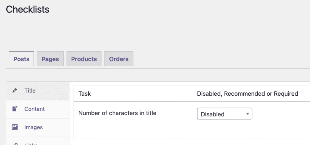 Custom post types in Checklists