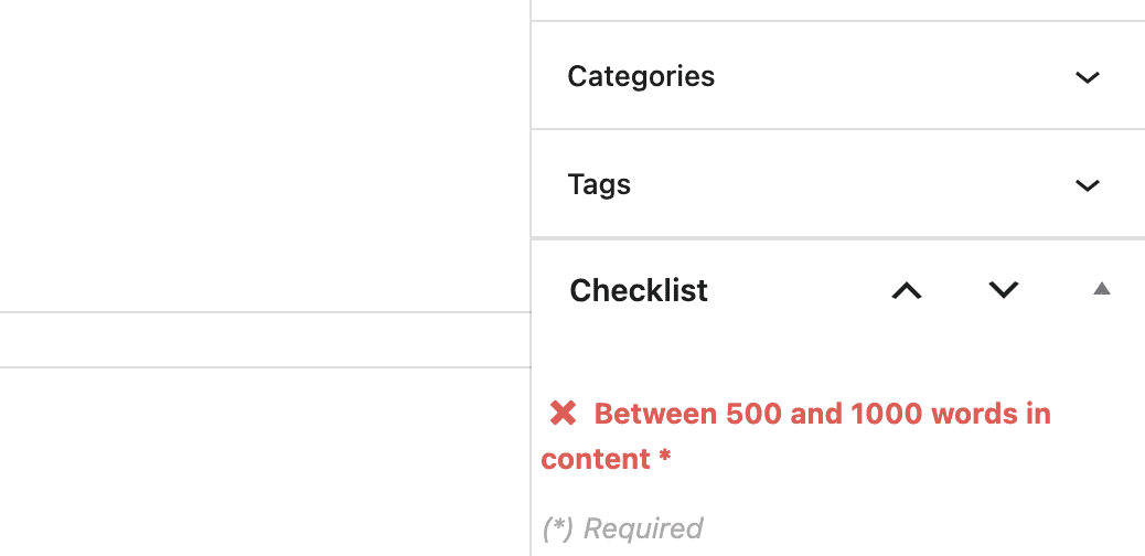 Number of words incorrect