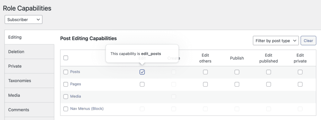 edit posts capability