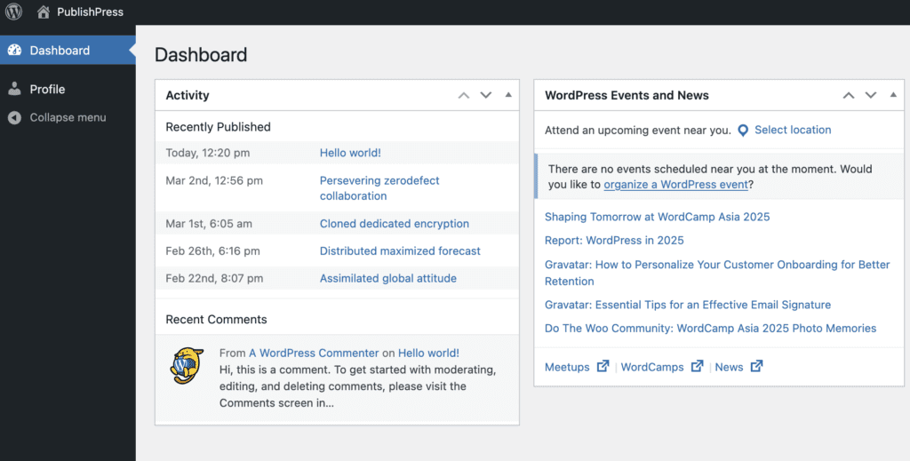 edit posts dashboard