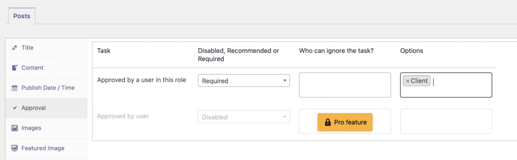 Client approval for WordPress posts