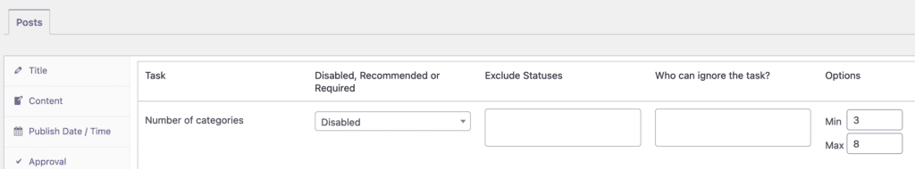 Number of categories