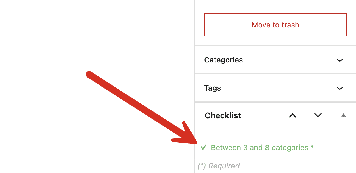 Number of categories in PublishPress Checklists - green