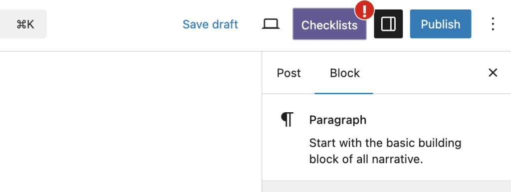 Checklists warning sign