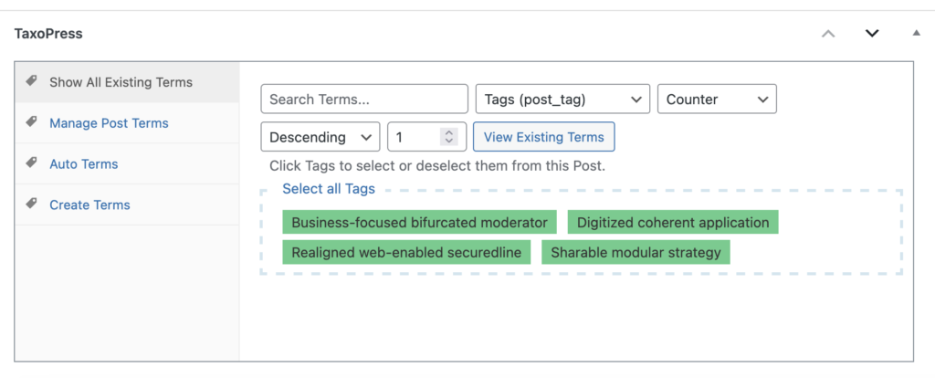 Metabox inside TaxoPress posts
