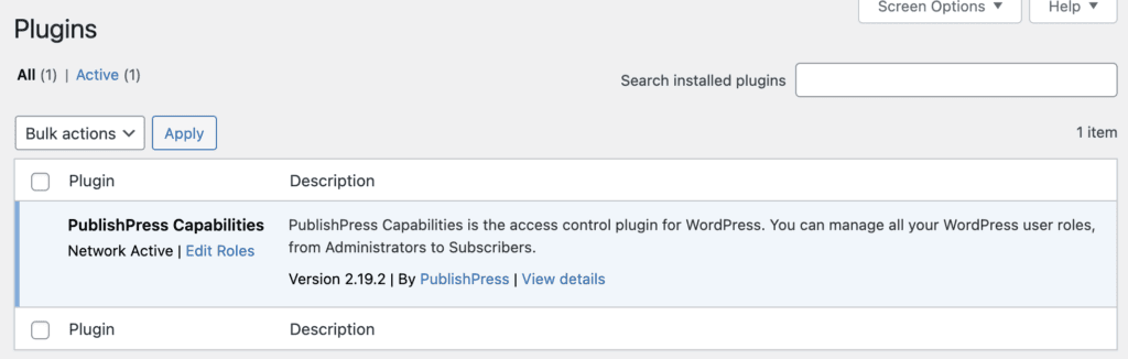 PublishPress Capabilities plugin on your main network site. 