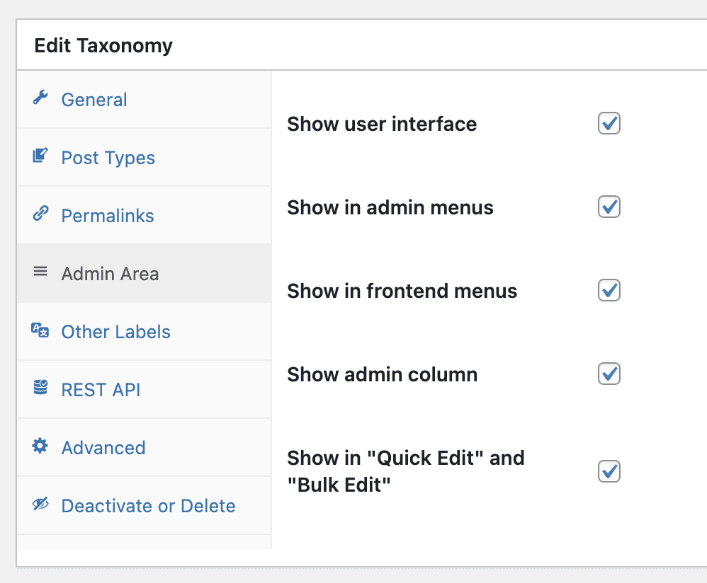 TaxoPress admin area setting