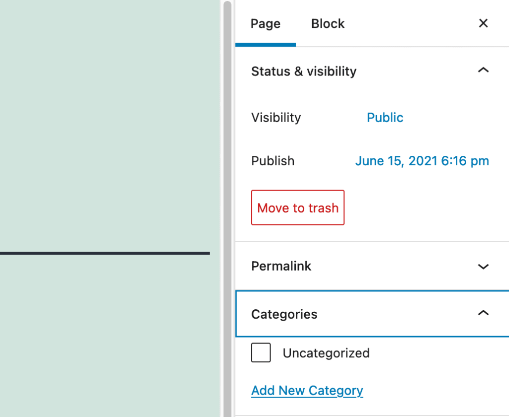 Using Categories when editing a Page in WordPress