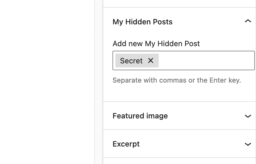 Hidden WordPress taxonomy