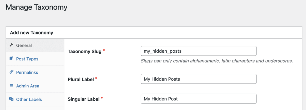 Manage a WordPress taxonomy