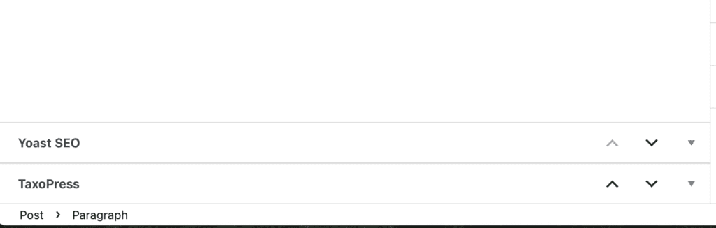 Yoast and TaxoPress metaboxes