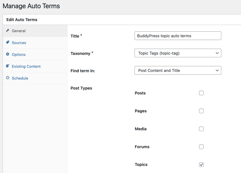 Manage Auto Terms bbPress