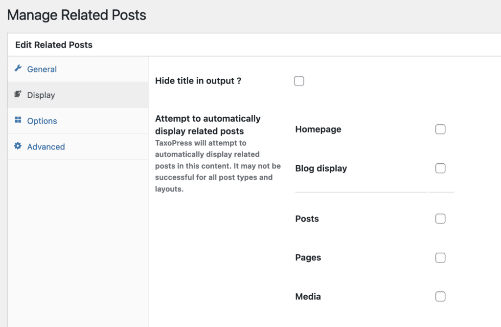 Manage Related Posts