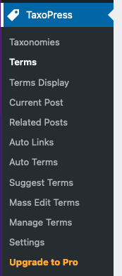 TaxoPress Terms menu