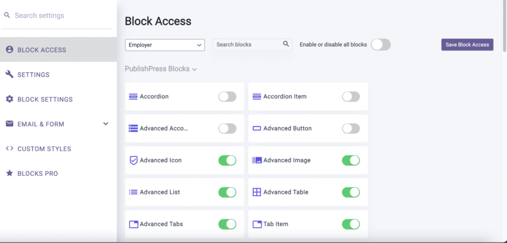 Block Access