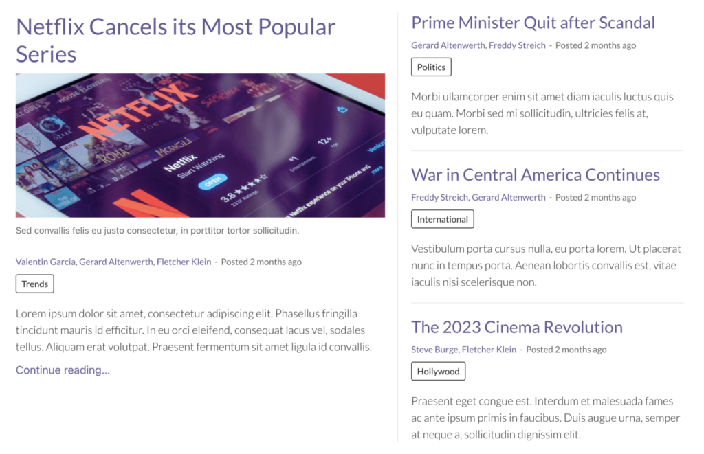 Content Display blocks