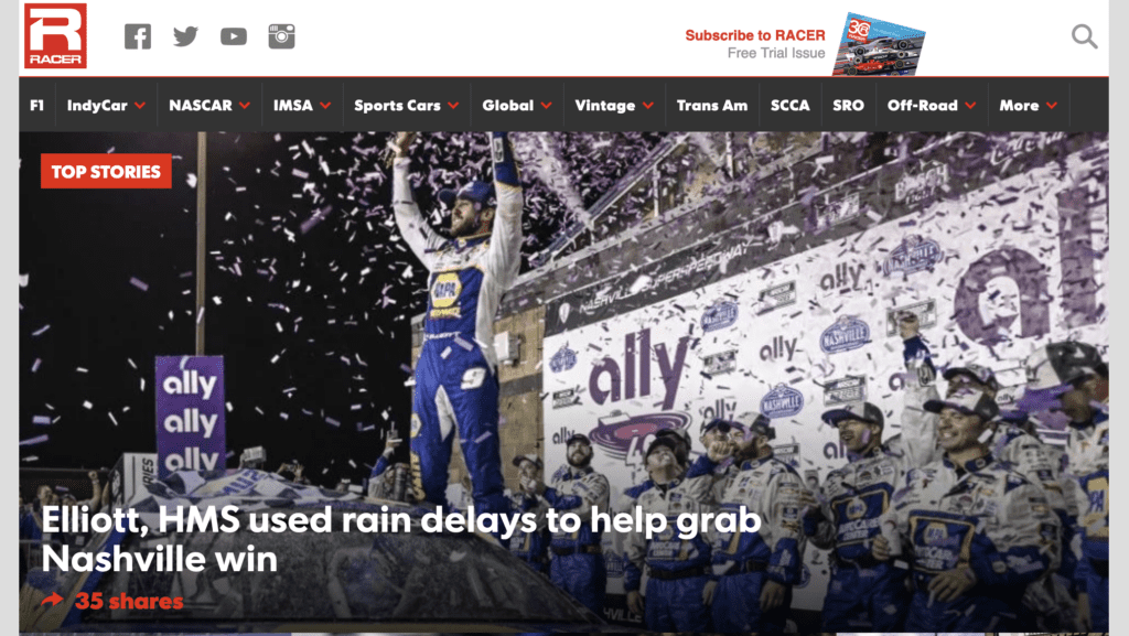 website for Racer.com