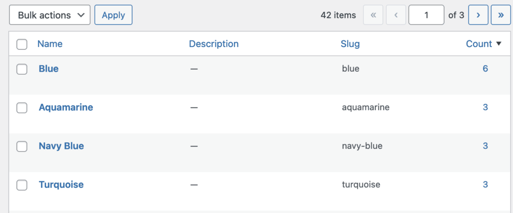 WordPress site with similar terms