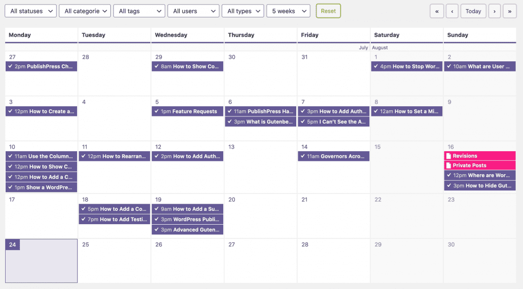 PublishPress Calendar