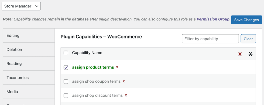 Assign Product Terms WooCommerce Capability enabled