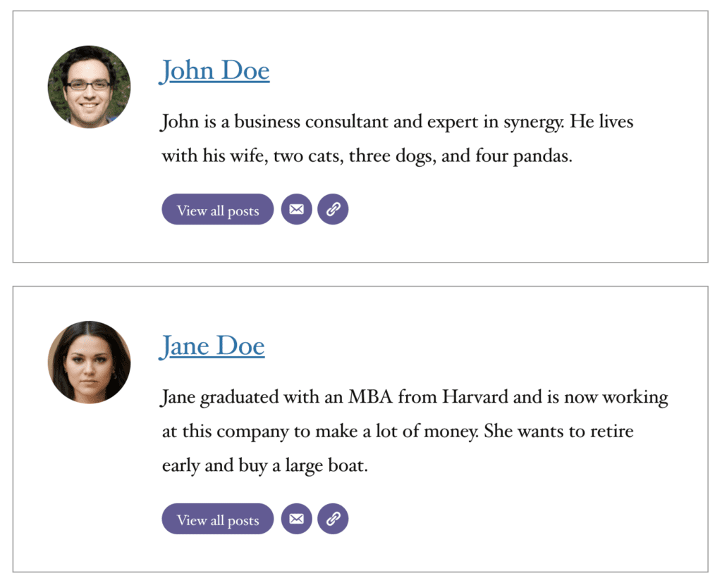 Author Boxes for Multiple Authors