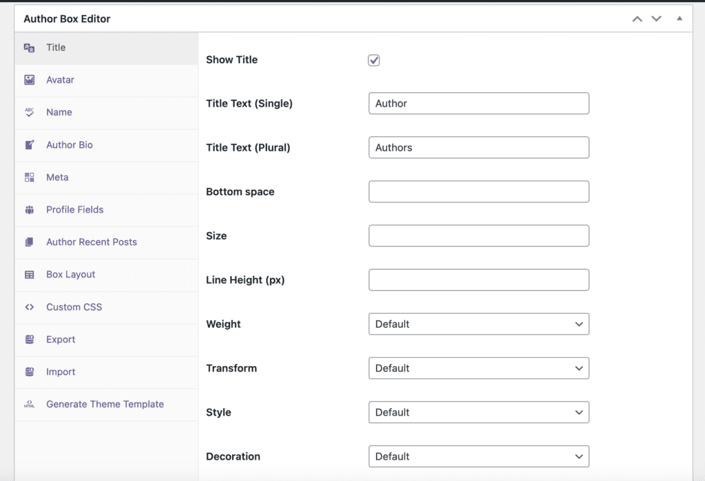 PublishPress Authors settings