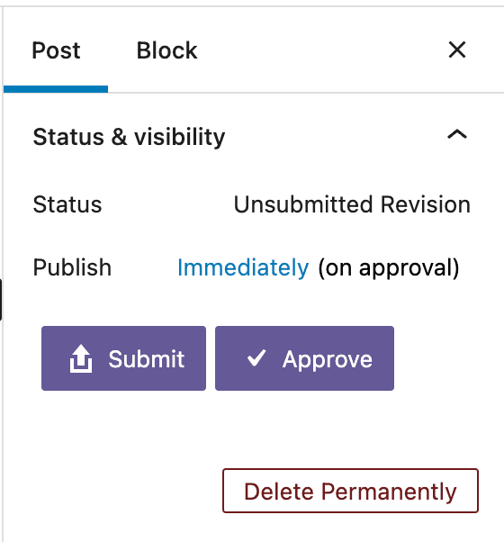 Submit content updates for approval