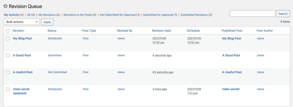 Schedule content updates