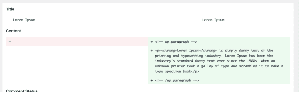 Compare current content and the new update in PublishPress Revisions