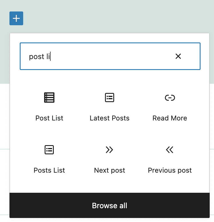Post List block in Gutenberg