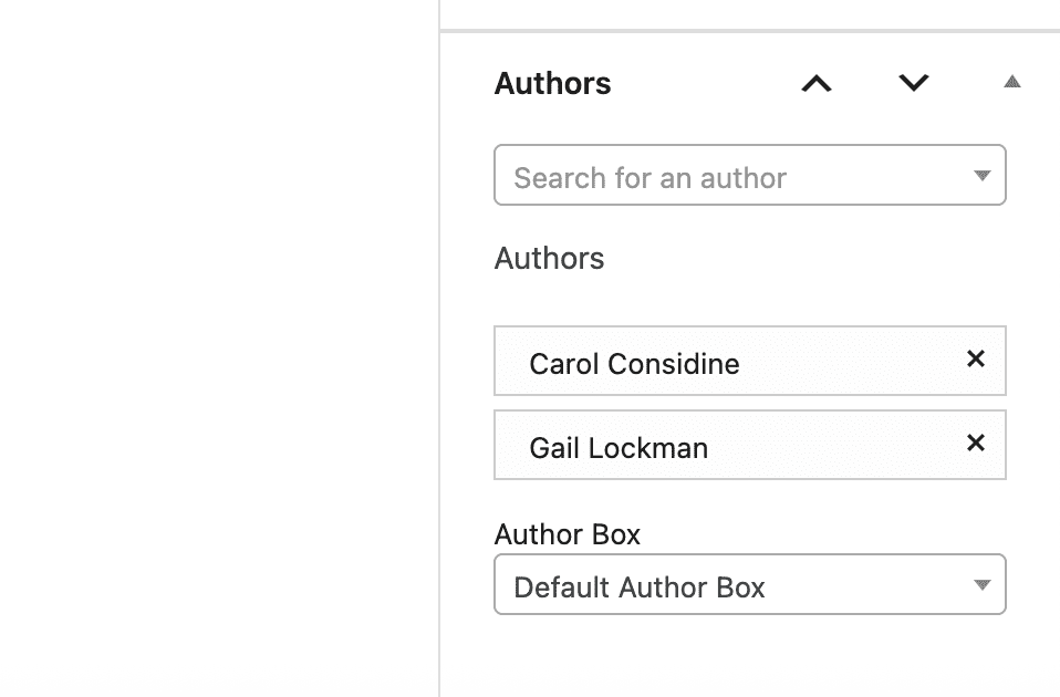 Author profile box in post editor