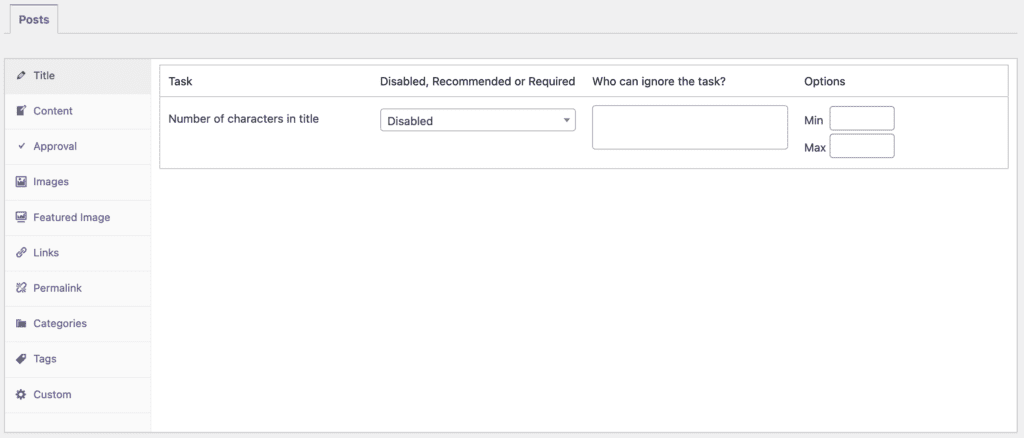 Checklists main screen