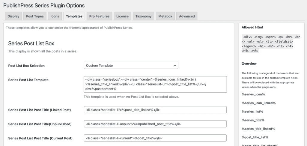 Custom Template for Post List Boxes