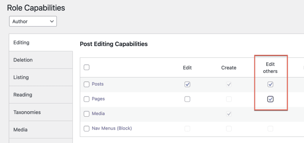Edit others capability