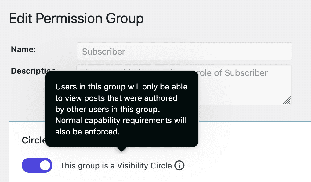 Enable Visibility Circle