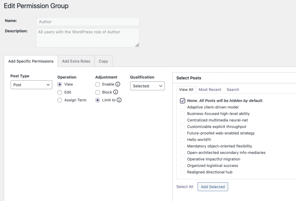 All posts hidden by default