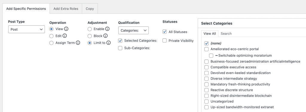 Permissions Limit to None