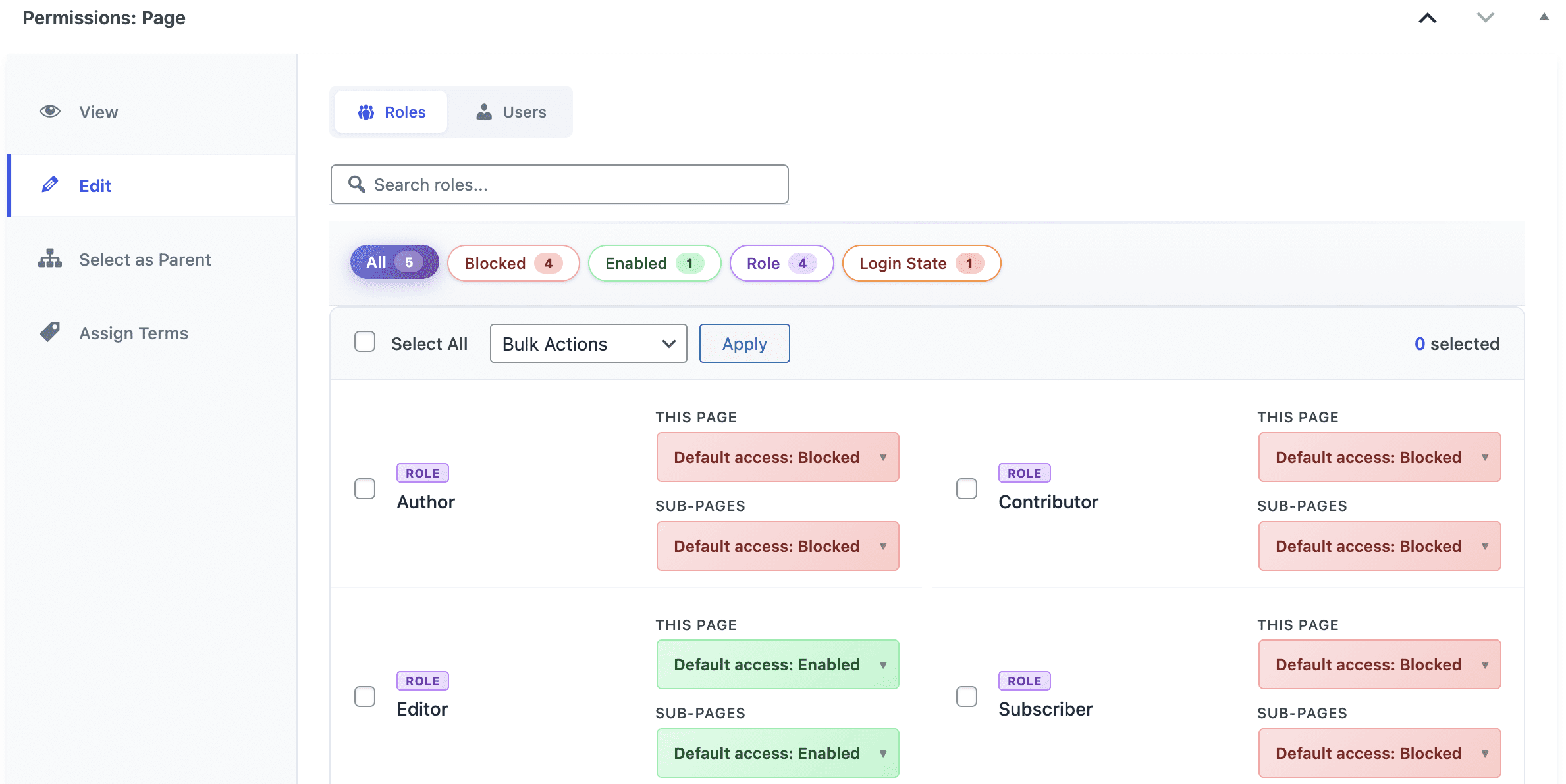 Editing Pages metabox