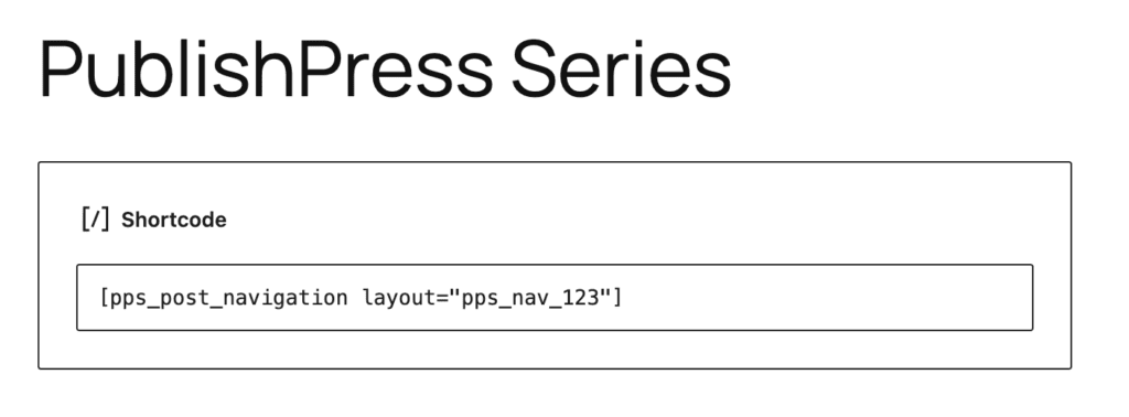 Navigation shortcode