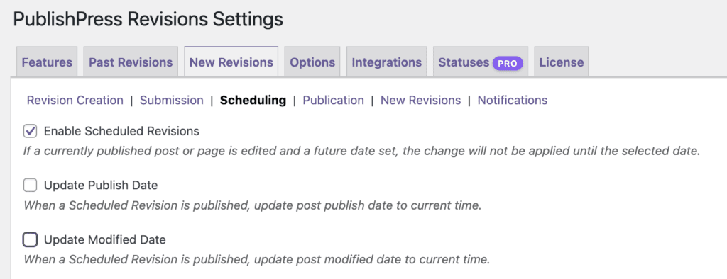 Update scheduling date